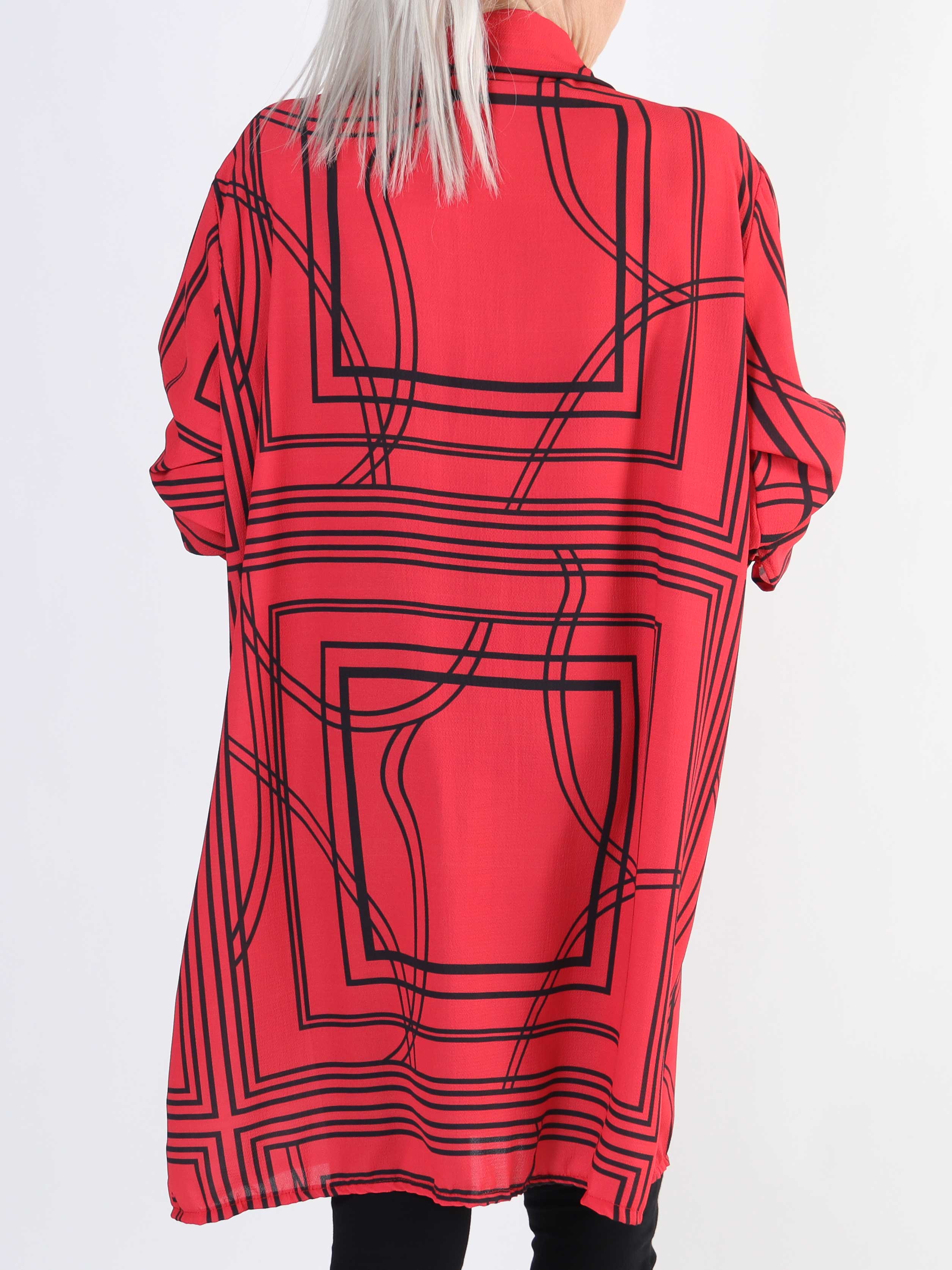 Abigail Square - Mønstret plus size skjortekjole